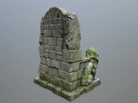Lion Stone Throne 3D Model