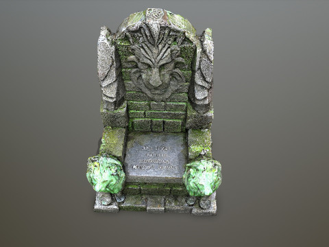 Lion Stone Throne 3D-Modell