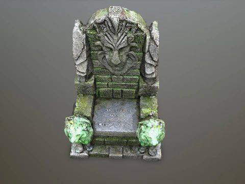 Lion Stone Throne 3D Model