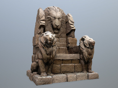 Lion Stone Throne 3D 模型
