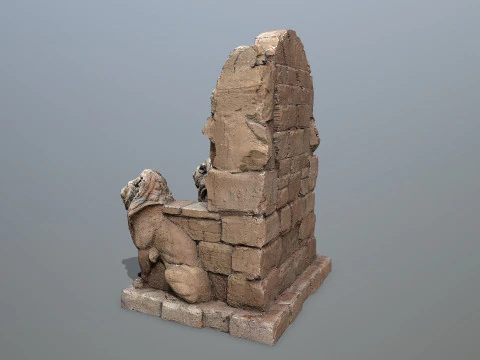 Lion Stone Throne 3D Model