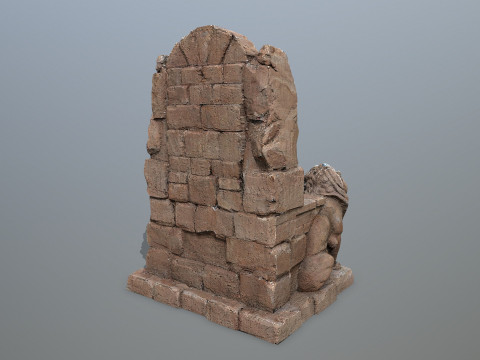 Lion Stone Throne 3D 模型