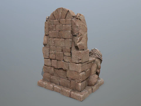Lion Stone Throne 3D Model