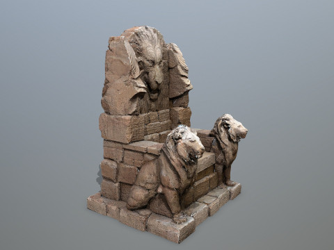 Lion Stone Throne 3D 模型