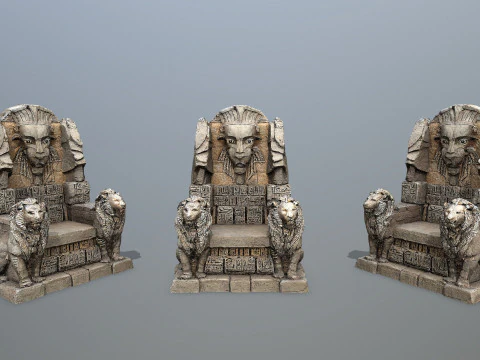 Tahta Batu Singa Model 3D