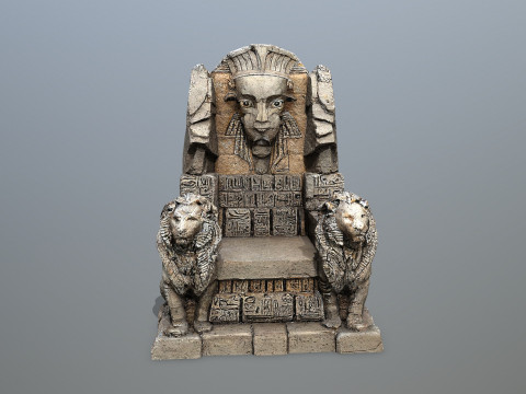 Lion Stone Throne 3Dモデル