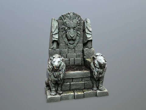 Lion Stone Throne 3D Model