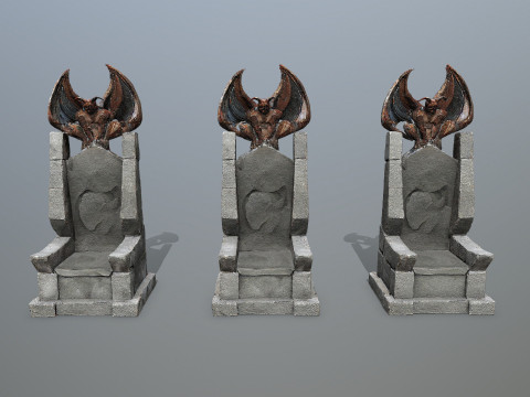 Devil Stone Throne 3D Model