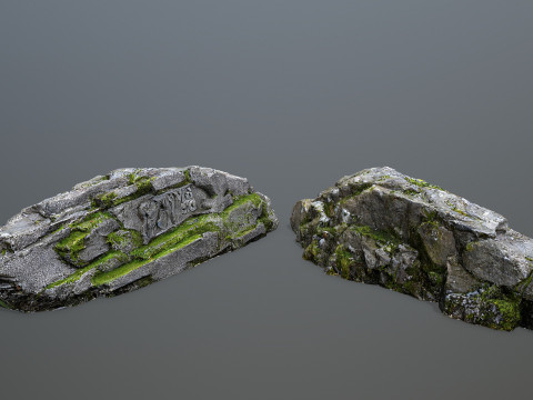Mossy cliff rocks Modelo 3D