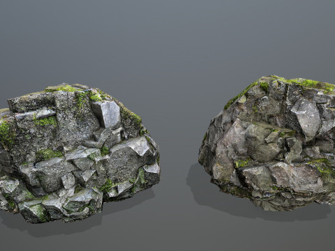 Mossy cliff rocks Modelo 3D