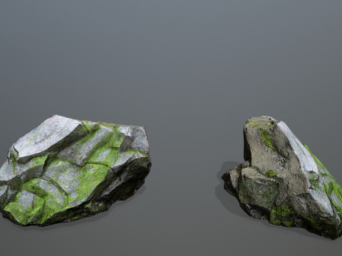Mossy cliff rocks Modelo 3D