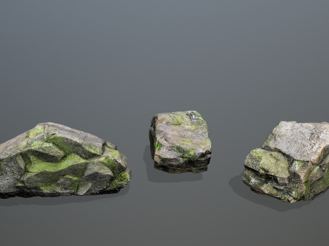Mossy cliff rocks Modelo 3D