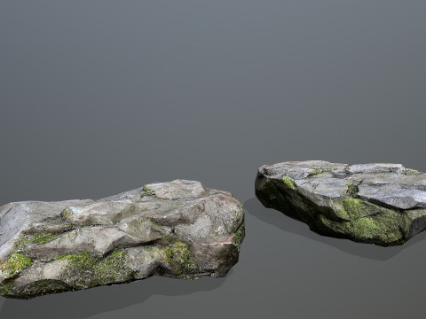 Mossy cliff rocks Modelo 3D