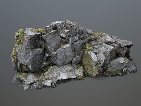 Mossy cliff rocks Modelo 3D