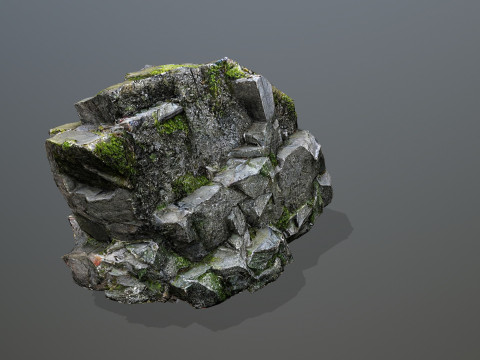 Mossy cliff rocks Modelo 3D