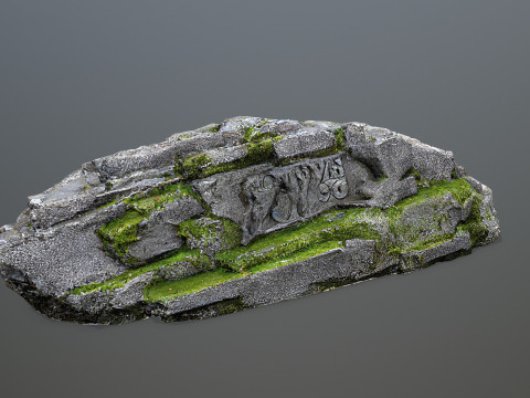 Mossy cliff rocks Modelo 3D