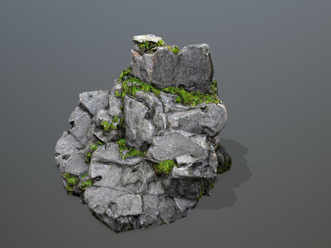 Mossy cliff rocks Modelo 3D