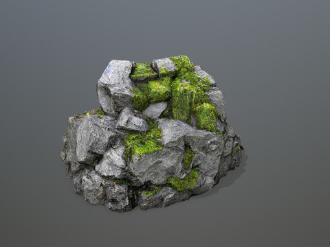 Mossy cliff rocks Modelo 3D