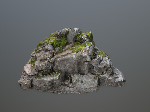 Mossy cliff rocks Modelo 3D