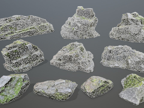 Mossy cliff rocks Modelo 3D