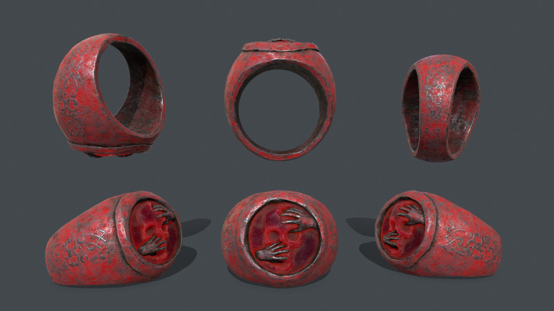 Skull Ring Modello 3D .c4d .max .obj .3ds .fbx .stl .blend 