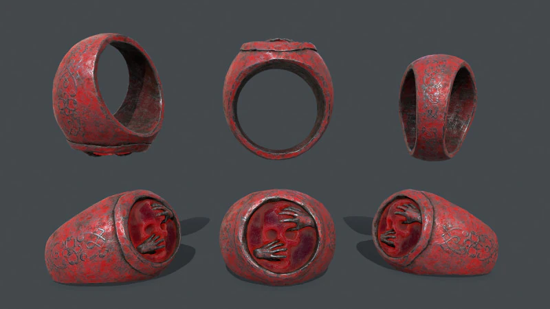 Skull Ring 3D Model .c4d .max .obj .3ds .fbx .stl .blend