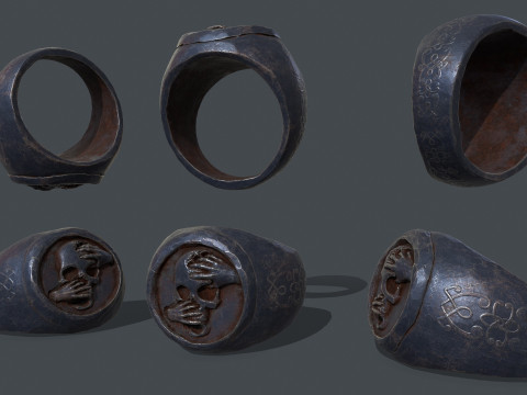 Skull Ring 3D Модель