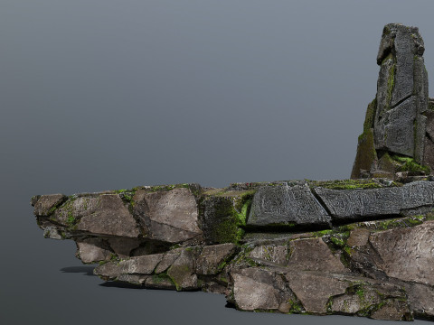 Maya ruin Rocks 3 3D Model
