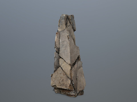 Old dirty cliff rocks 3 3Dモデル
