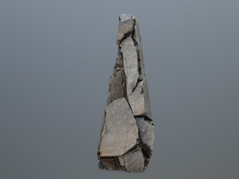 Old dirty cliff rocks 3 3Dモデル