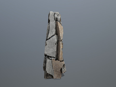 Old dirty cliff rocks 3 3Dモデル