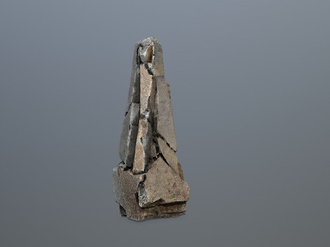 Old dirty cliff rocks 3 3Dモデル