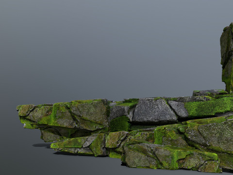 Mossy forest river stones 3D 모델