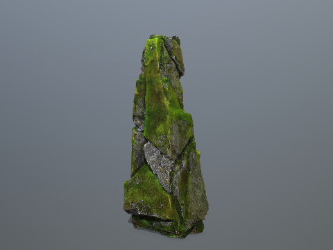 Mossy forest river stones Modelo 3D