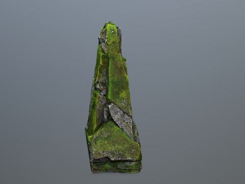 Mossy forest river stones Modelo 3D