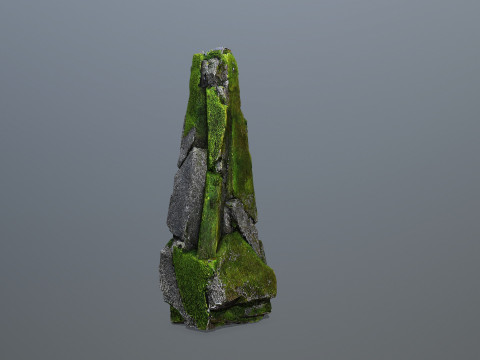 Mossy forest river stones Modelo 3D