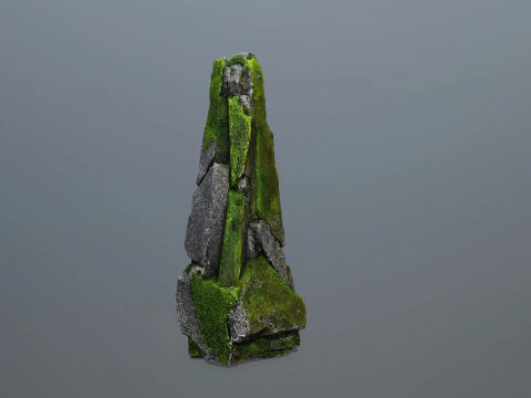 Mossy forest river stones 3D Model