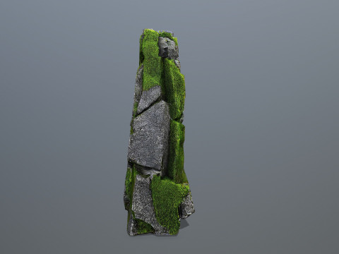 Mossy forest river stones Modelo 3D