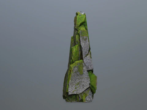 Mossy forest river stones 3D Model