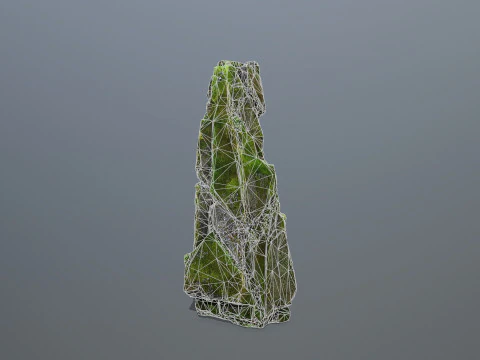 Mossy forest river stones 3D Model
