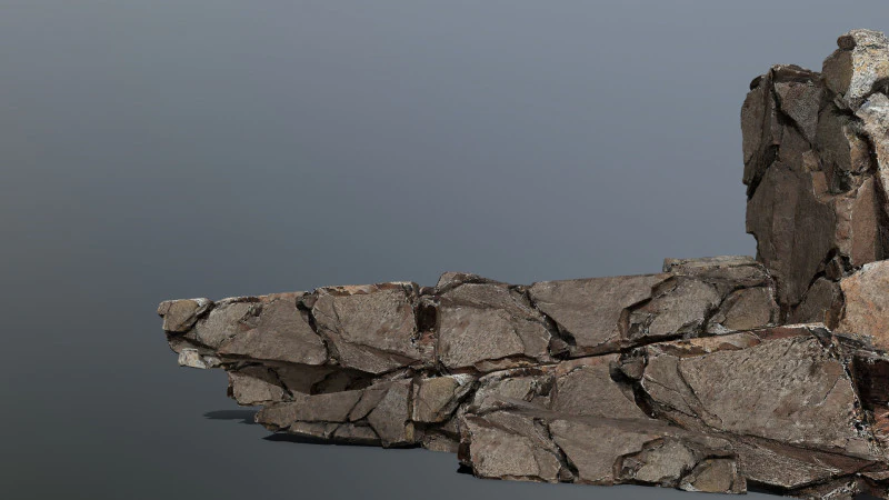 Old dirty cliff rock 3 3D Model .c4d .max .obj .3ds .fbx .stl .blend 