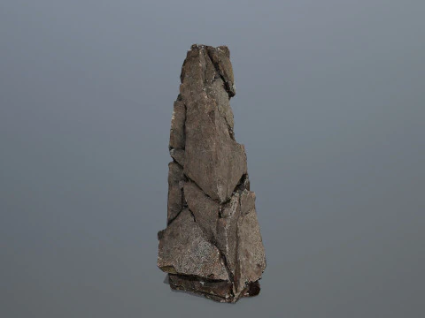 Old dirty cliff rock 3 3D Model
