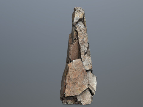 Old dirty cliff rock 3 3D Модель