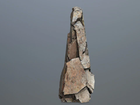 Old dirty cliff rock 3 3D Model