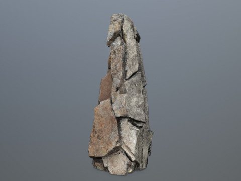 Old dirty cliff rock 3 3D Модель