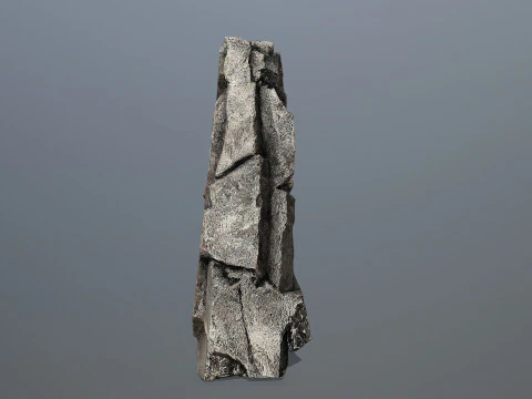 Old dirty cliff rock 3 3D Model