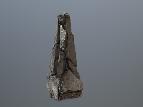 Old dirty cliff rock 3 3D Модель