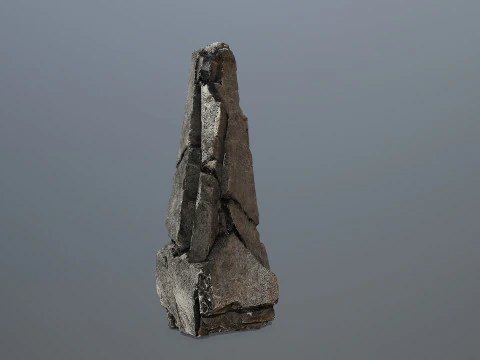 Old dirty cliff rock 3 3D Model