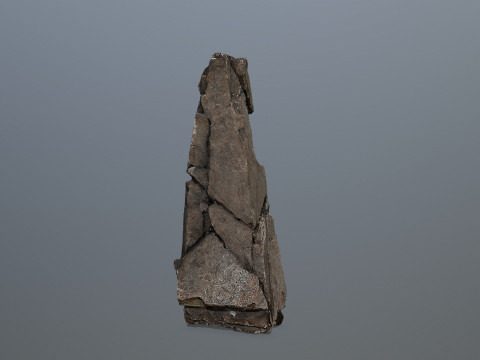 Old dirty cliff rock 3 3D Модель