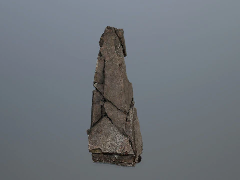 Old dirty cliff rock 3 3D Model